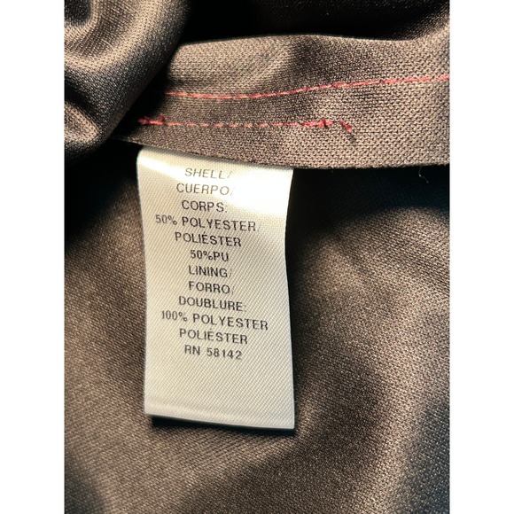 Donna Morgan Faux Leather V-Neck Twist Detail Midi Dress Burgundy Size 14 - Picture 7 of 8